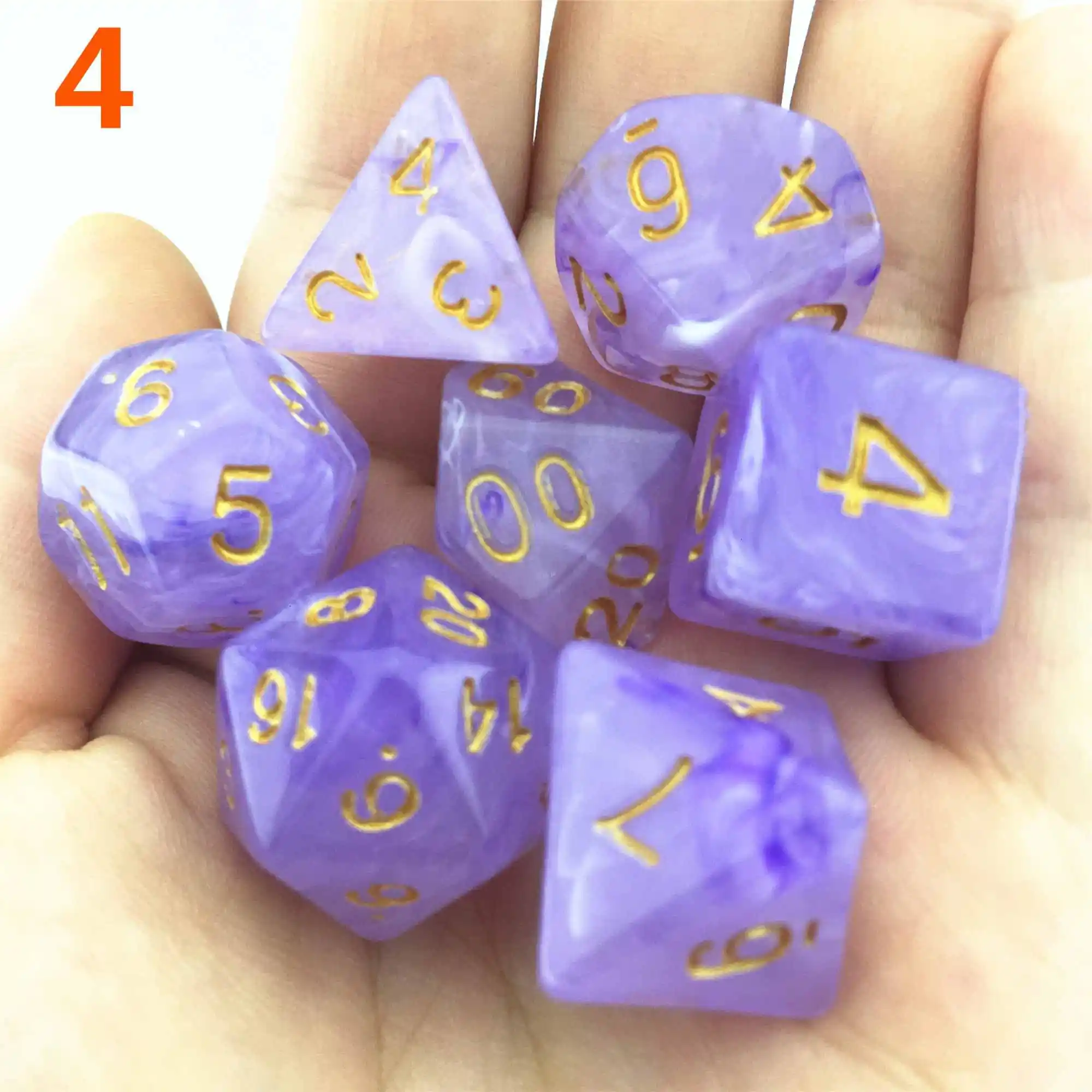 7 шт./лот, Набор кубиков D4, D6, D8, D10, D10%, D12, D20, разноцветные многогранные кубики для настольной игры, Набор кубиков TRPG - Цвет: 4