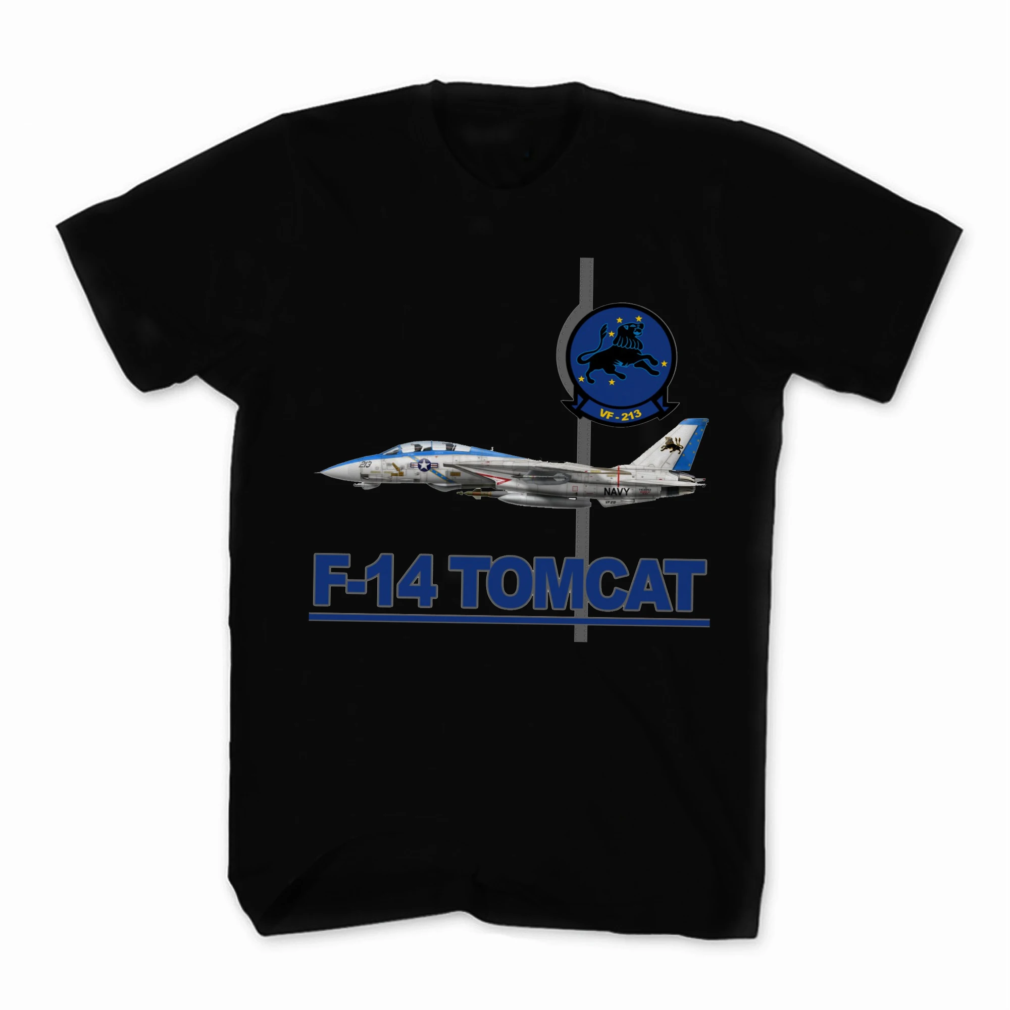 

VF-213 Blacklions Squadron F-14 Tomcat Fighter T-Shirt. Summer Cotton O-Neck Short Sleeve Mens T Shirt New S-3XL