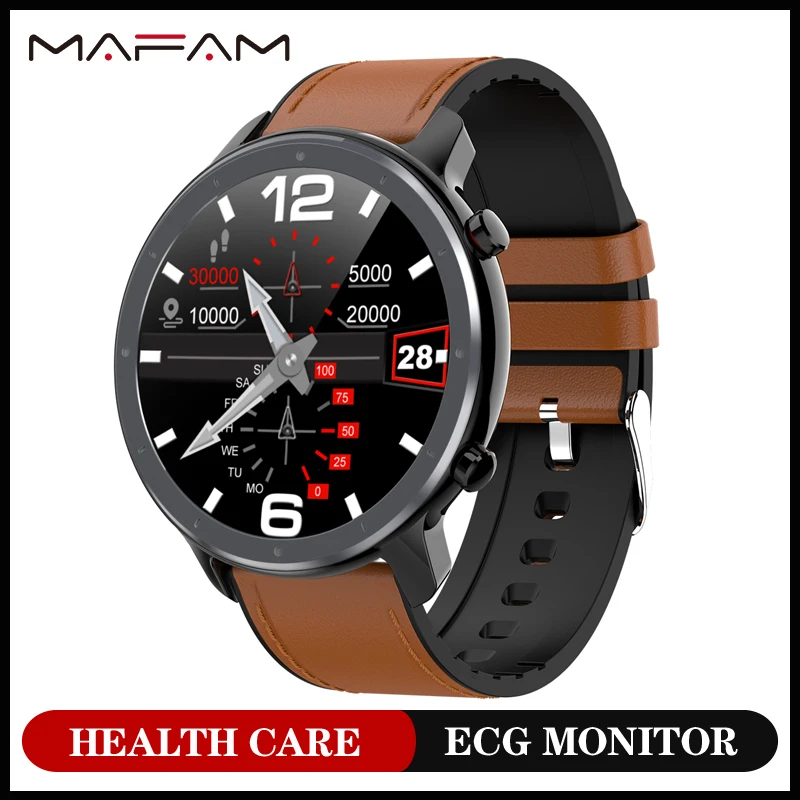 MAFAM L11 Смарт часы для мужчин и женщин с ЭКГ пульсометром полностью круглые