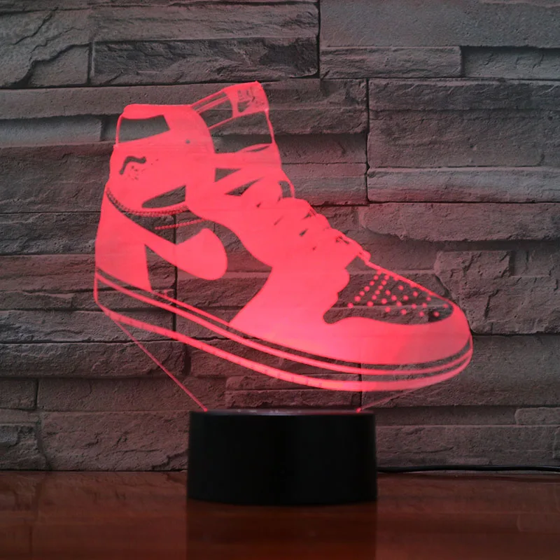 jordan 1 Кроссовки Jordan 4 AJ 3d ночной Светильник для баскетбола Michale Jordan Декор для спальни сенсорный светильник для мальчика настольная лампа прикроватная - Испускаемый цвет: jordan 1