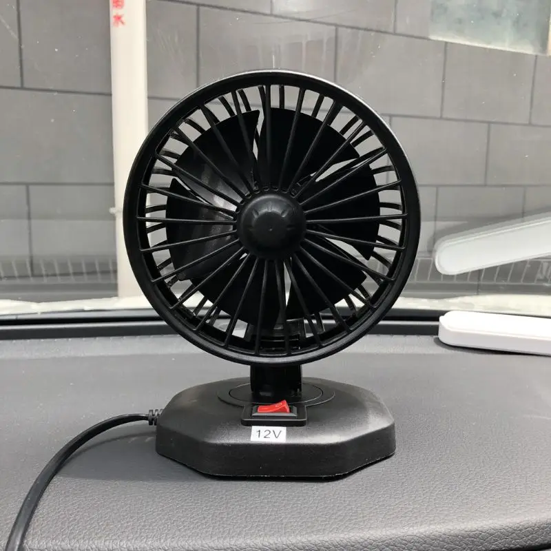 

Adjustable Angle Strong Wind Car Fan 12V 24V Boat Car Dashboard Cooling Fan With ON OFF Switch for Van SUV RV Boat Auto