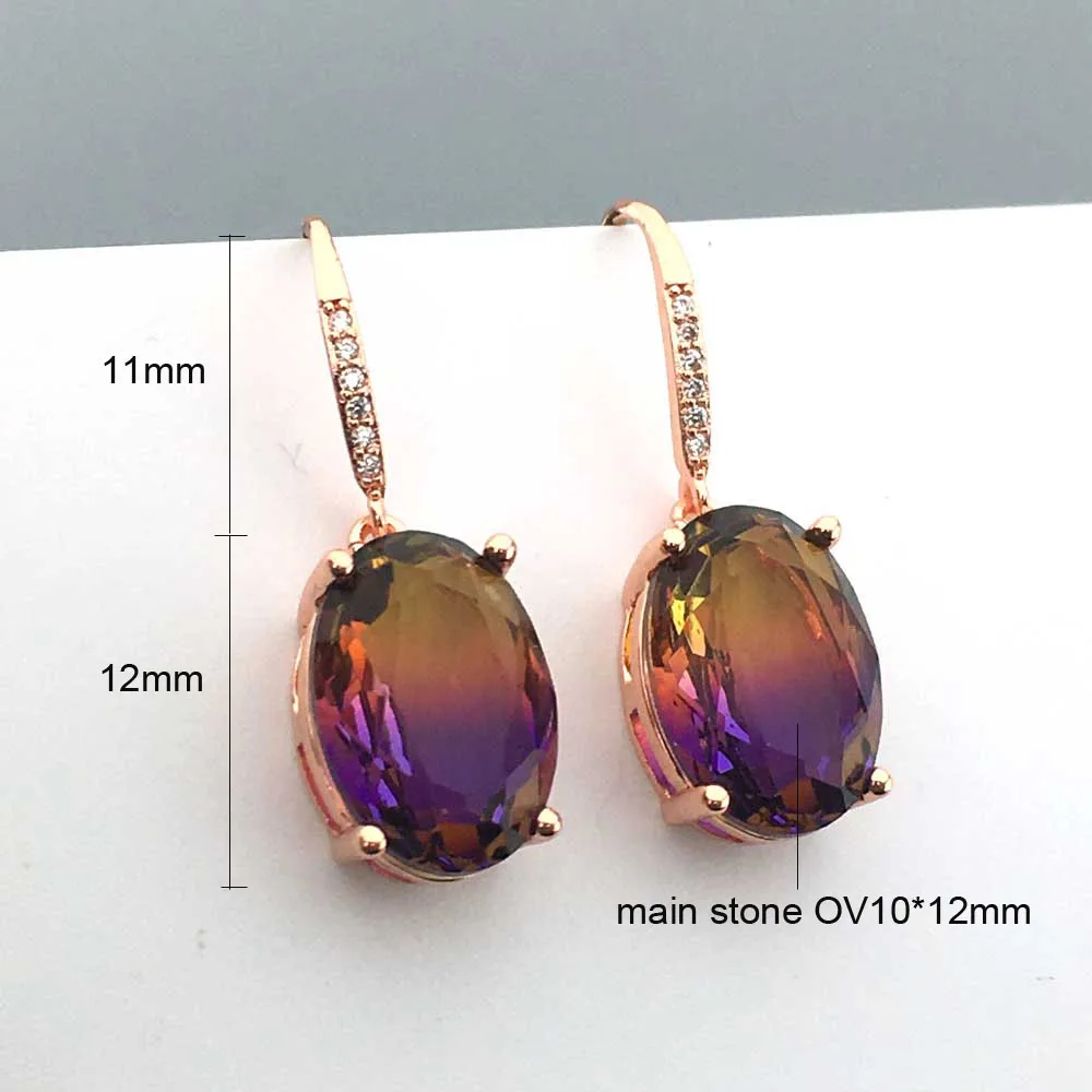 Женские серьги из серебра 925 пробы с крупным аметистом