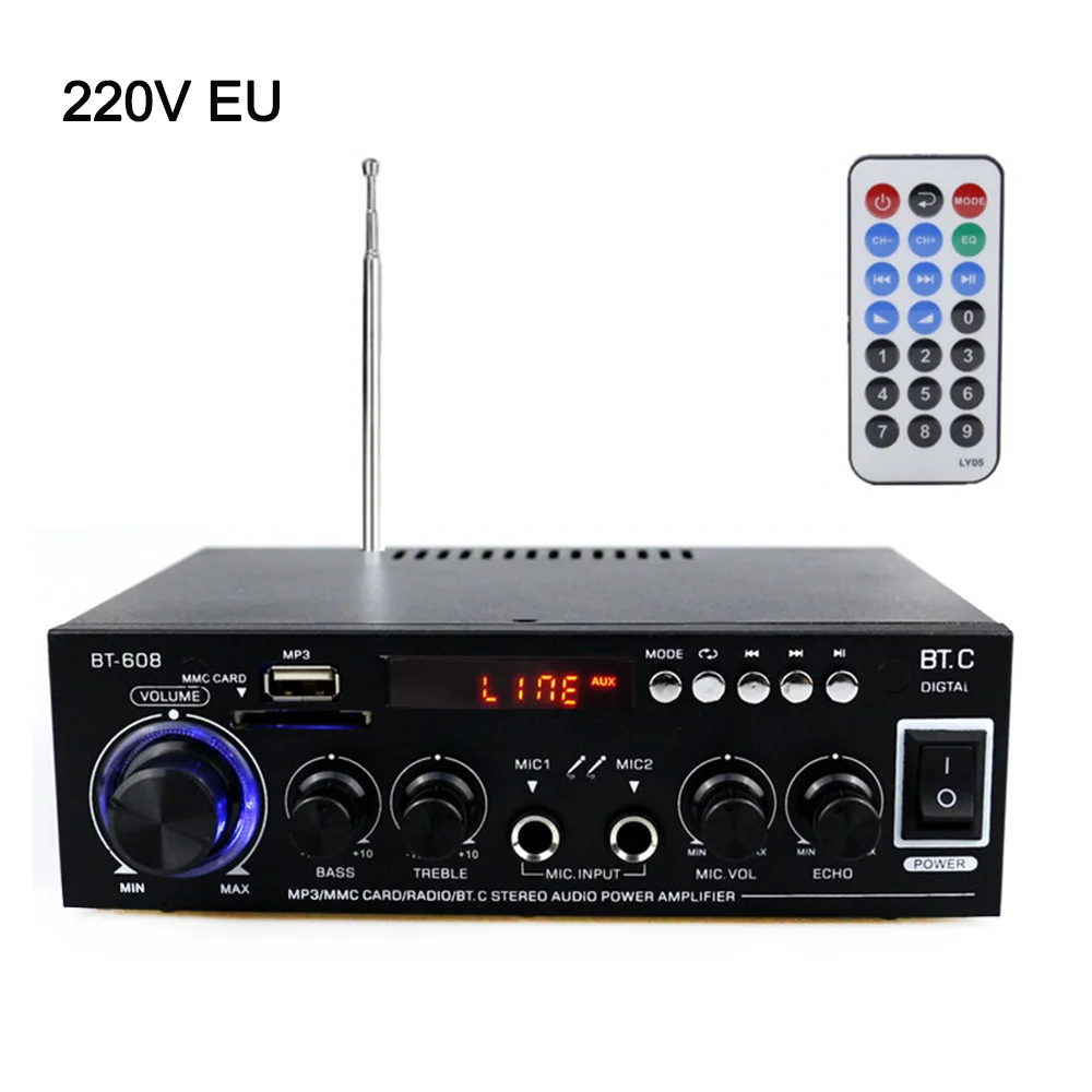 Мини HIFI домашние усилители аудио Bluetooth Сабвуфер FM SD мощности для автомобиля