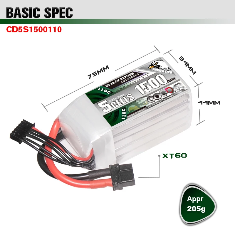 CODDAR 5S 18.5V 1500mAh 110C LiPo XT60