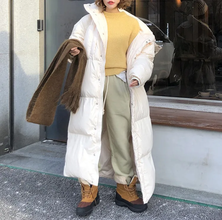 CHEERART Plus Size Long Winter Coat Women Parka Loose Puffer Jacket Hooded Bubble Coat Anorak Fashion Clothing