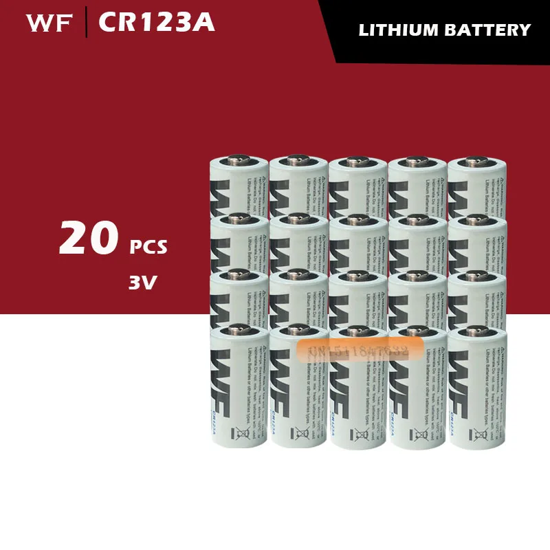 20 шт. литиевая батарея WF CR123A CR123 123A CR 123 A123 CR17345 16340 3 в для камеры фонарика сухого