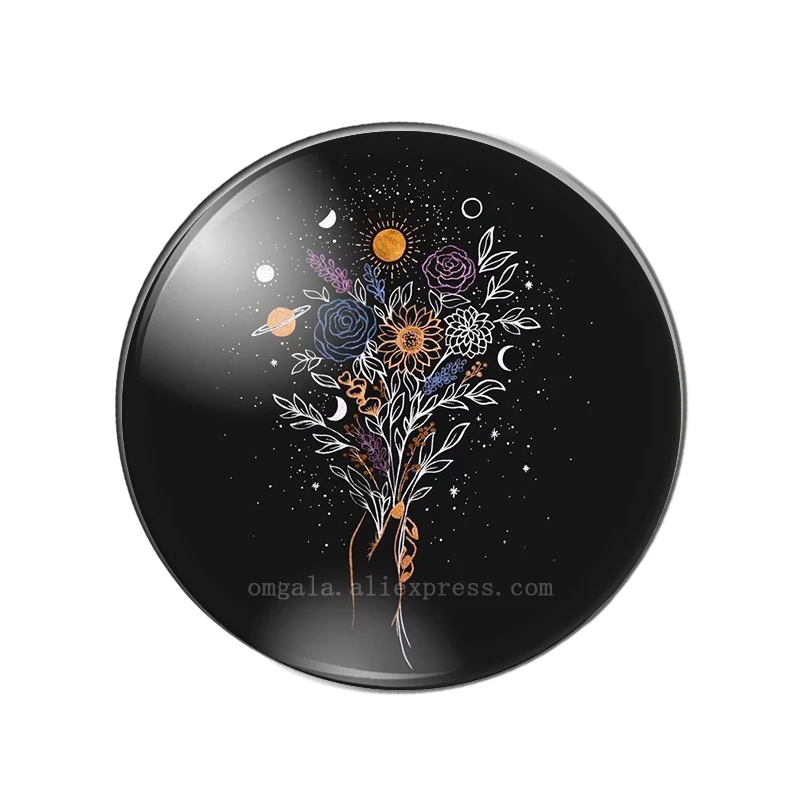 Стеклянные кабошоны ручной работы с изображением солнца и звезды цветка