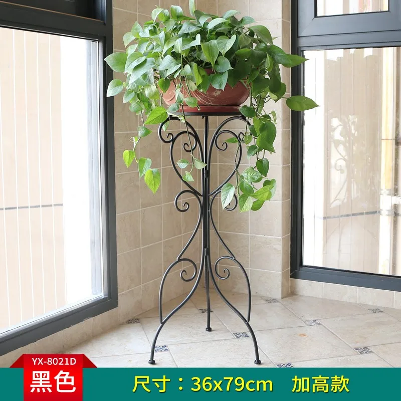 

Living room wrought iron flower stand built-in rack floor-standing balcony hanging orchid pot