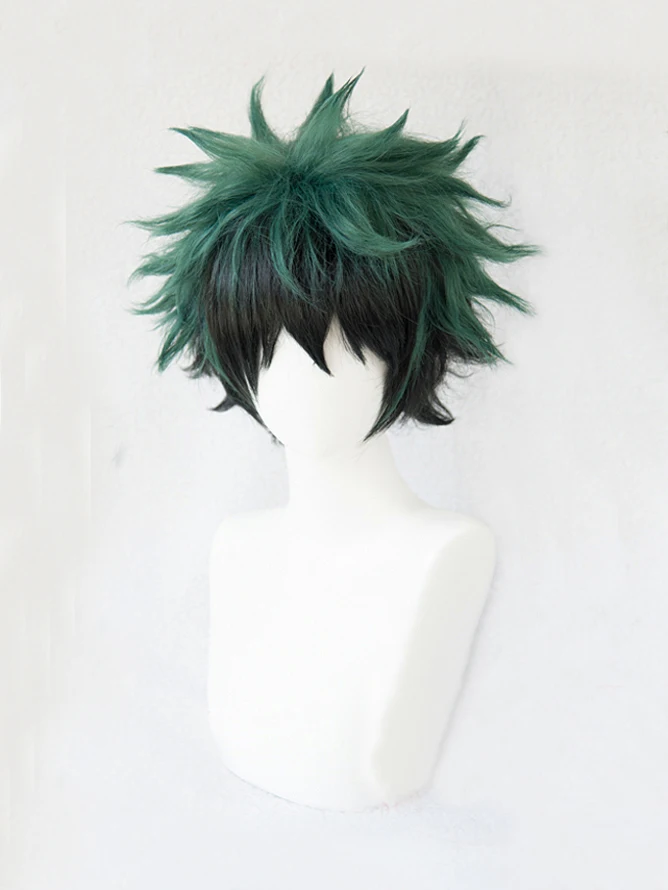 Аниме My Hero Academia Midoriya парик Izuku Косплей зеленый короткий и длинный микс Блик