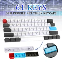 61 key ansi layout oem profile pbt thick keycaps for 60 mechanical keyboard for cherry mx switches gaming keyboard keycap only