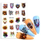 Самоклеющиеся наклейки для ногтей с 3D Рисунком Тигра наклейка-изображение с наклейкой на заднюю панель День Святого Валентина дизайн ногтей Decora
