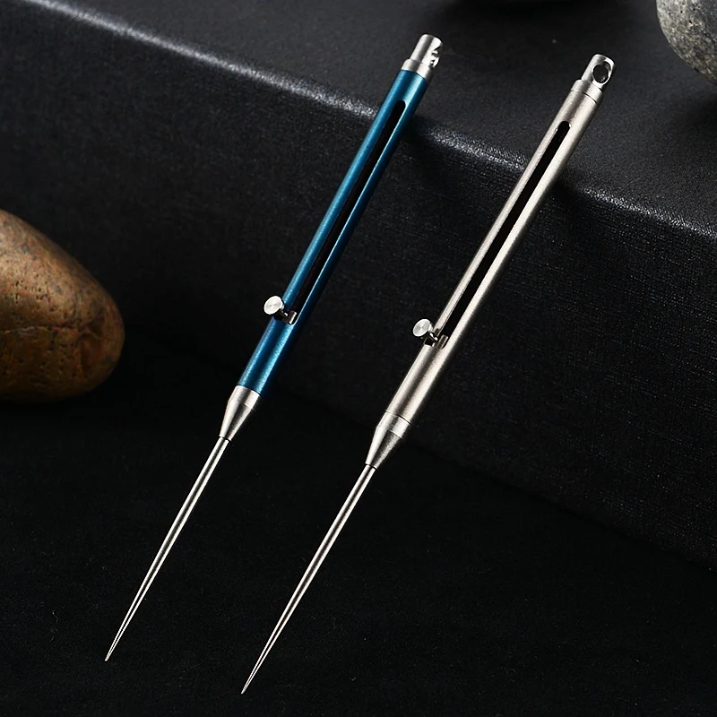 

Titanium Alloy Toothpick With Toothpick Holder Ultra Light Portable Multi-tool Fruit Fork EDC Titanium Rustproof Survival Tool