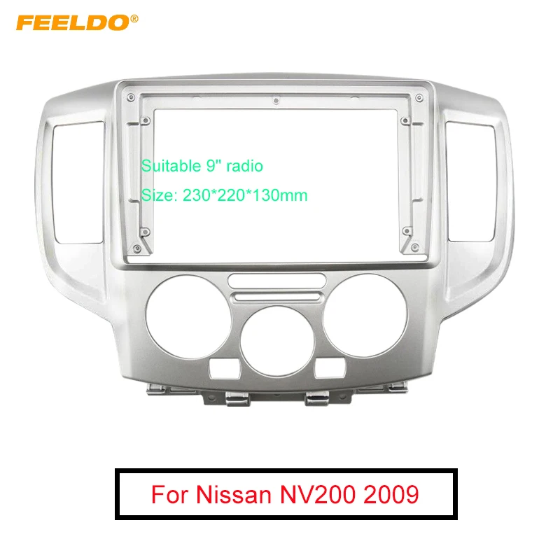 

FEELDO Car Stereo 9 Inch Big Screen Fascia Frame Adapter For Nissan NV200 2Din Dash Audio Fitting Panel Frame Kit