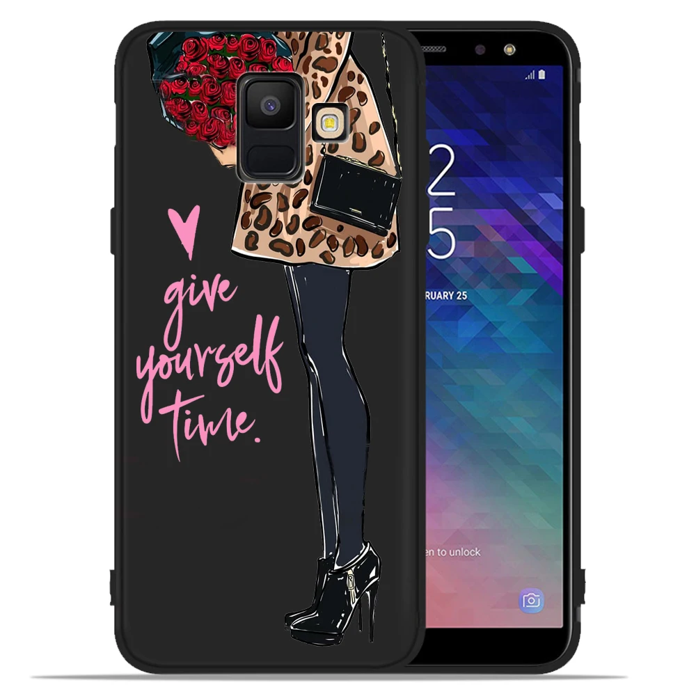 Роскошный чехол для телефона оболочка Samsung A8 2018 модный Рождественский девушек A7 A6
