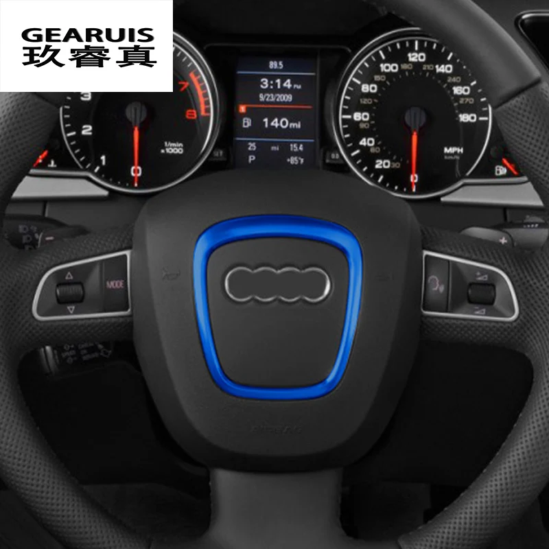 Автостайлинг центральный логотип рулевого колеса чехлы наклейки отделка для Audi