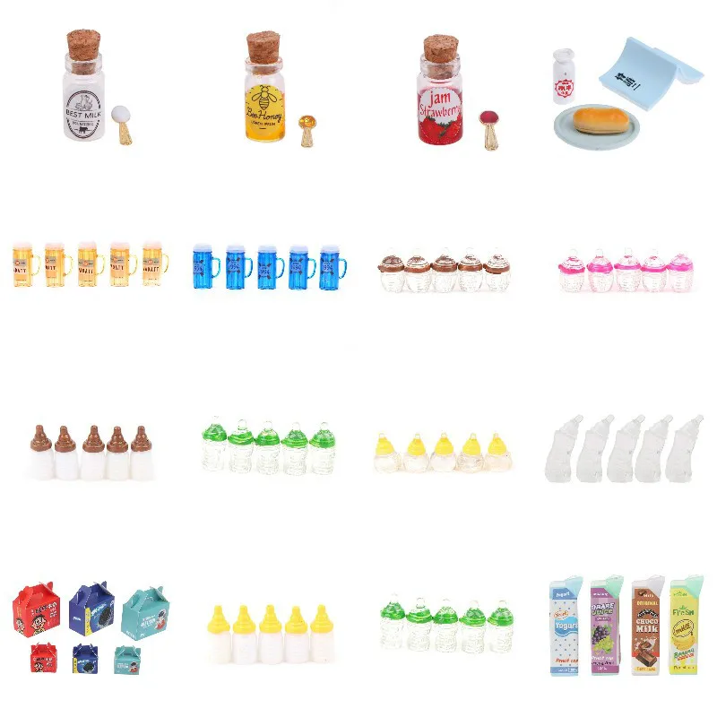 

Миниатюрный Кукольный Миниатюрный Мини-кукольный домик с имитацией молока и шоколада, бутылки, мебель, ролевая игра, кукла, еда, напитки, акс...