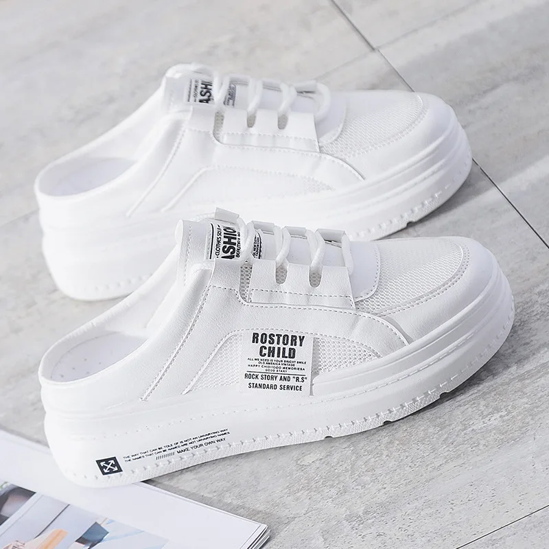 

Half Slippers Women 2021 New Summer Slip-on Shoes Thick Soles Outside Wear Heighten Shoes for Women Sneakers Lady Shoes Women
