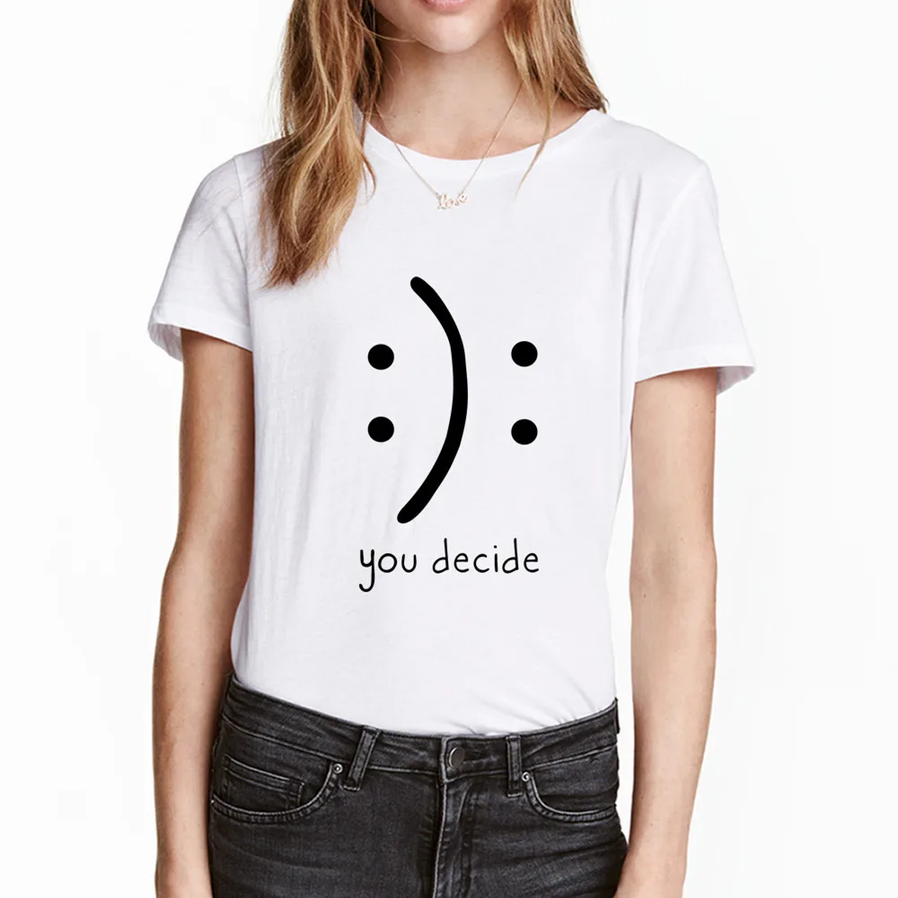 

Face Happy Unisex T-Shirt Hipster white Clothing Casual Grunge Tee Vintage Happy Smiley face Vintage aesthetic girl t shirts