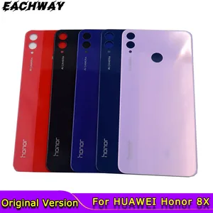 Крышка батарейного отсека для HUAWEI Honor 8X, Задняя стеклянная крышка корпуса, задняя панель с объективом камеры для Honor 8X, Крышка батарейного отсека + клей