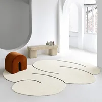 Nylon Carpet Irregular Shape Rug Floor Carpet For Living Room Bedroom Bedside Rug Simple Circular Annual Ring Mat Rug Alfombra