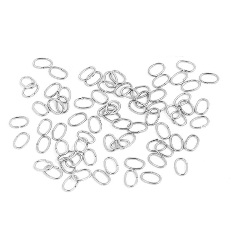 

304 Stainless Steel Opened Jump Rings Silver Color Oval Circle Rings For Diy Jewelry Findings 7mm( 2/8") x 4mm( 1/8"), 500 PCs