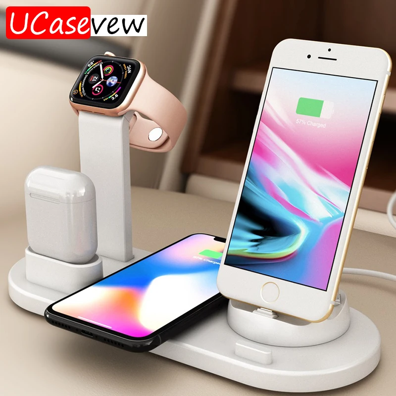 Многофункциональное Беспроводное зарядное устройство подставка для iPhone Samsung Phone