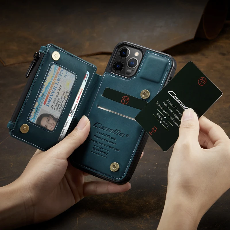 

2021 Original Flip Case For iPhone 12 11 Pro Retro Magnetic Card Stand Leather Wallet Case For iPhone Xs 8 Plus Case Bag
