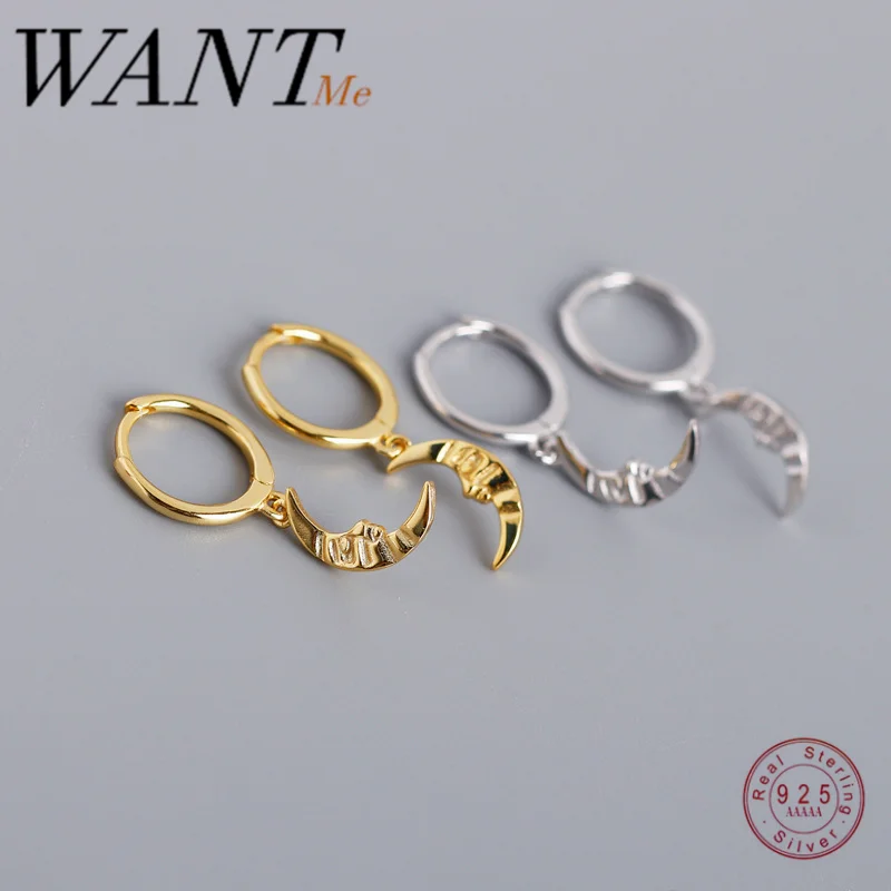 WANTME Стерлинговое Серебро 925 пробы минималистичный стиль барокко луна шпилька