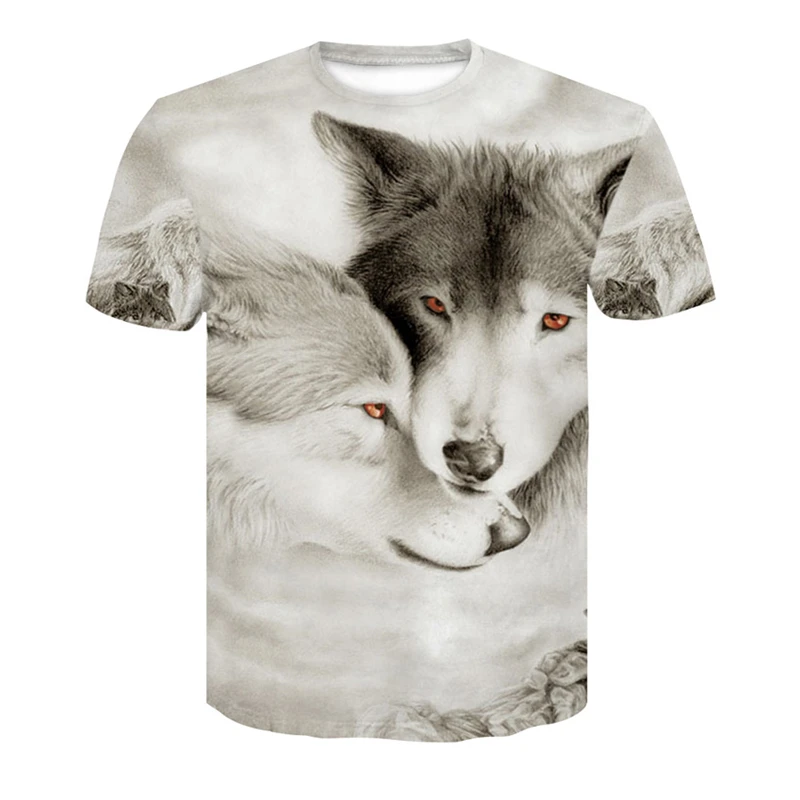 

Wolf print T-shirt men 3D T-shirt Short-sleeved men's summer T-shirt short-sleeved round neck T-shirt fashion casual brand