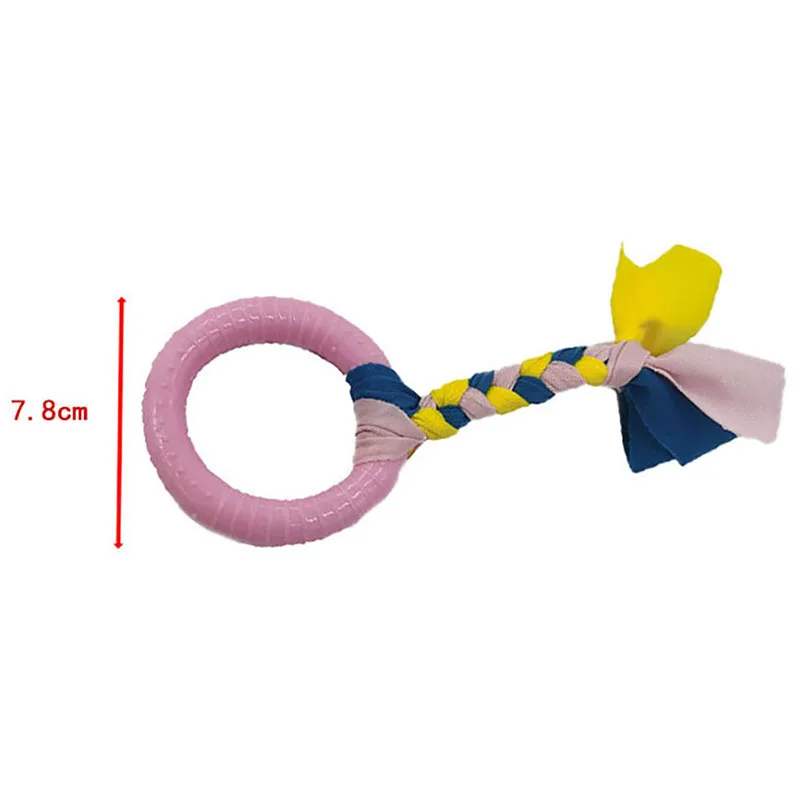 

Dog Biting Round Ring Knotted Toy Interactive Rubber Intelligence Molar Cleaning Tooth Toy Puppy Training Playing Rope Knot Toys