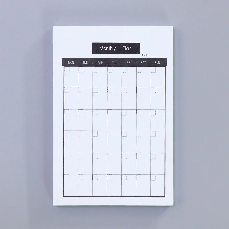 Monthly plan B Записная книжка caderno memo pad notes to do list еженедельник zeszyty szkolne libreta sticky papeleria notas adhesivas canceleria - Цвет: Monthly plan B