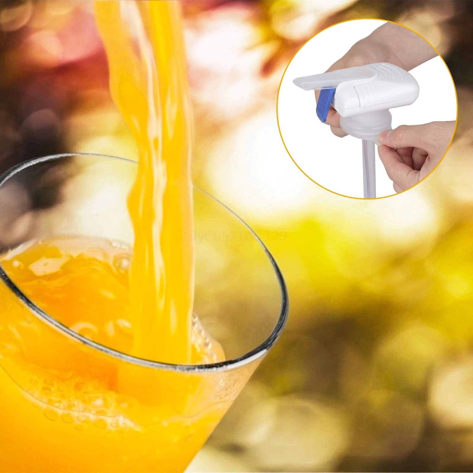 

Automatic Drink Dispenser, Magic Electric Tap Fruit Milk Juice Drinks Spill Pro Hand-pressed Type Automatic Straws