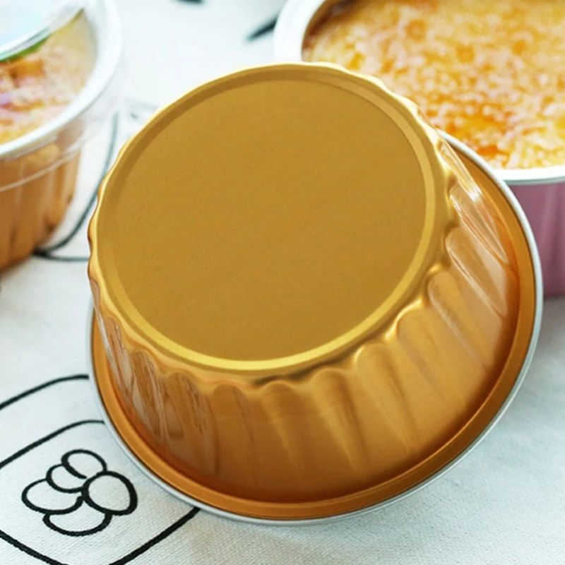 ABSS-100Pcs одноразовые чашки для выпечки из алюминиевой фольги Creme Brulee десерт