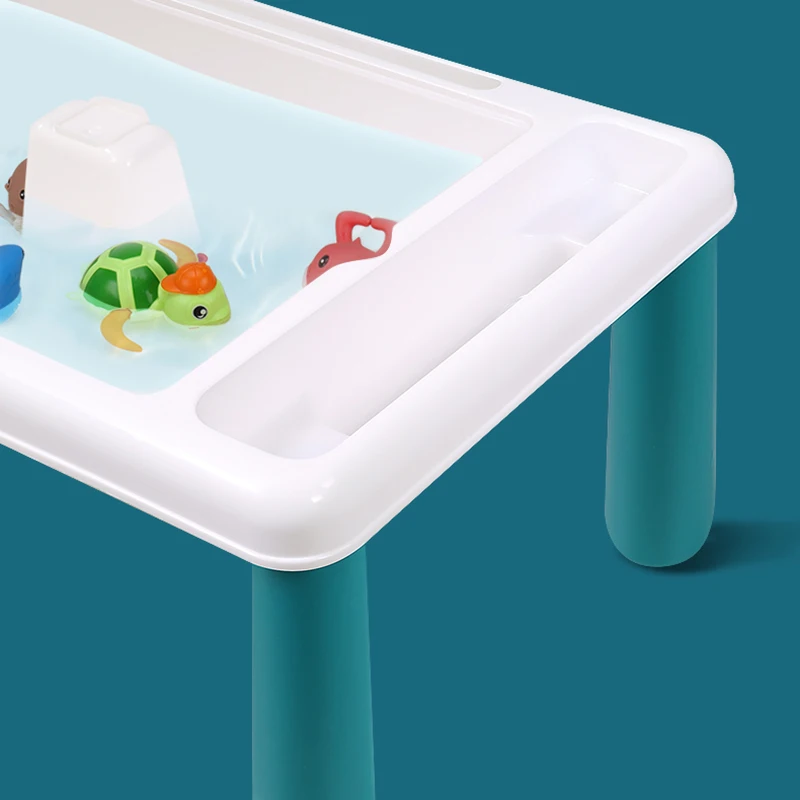 

Kids Activity Table With 300PCS Small Building Blocks Compatible Dupoled Educational Table Block Toys For Children