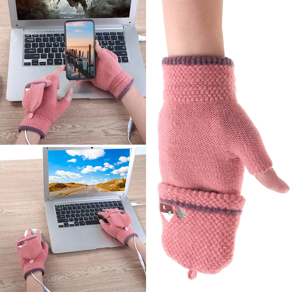 Unsex походные перчатки для катания на лыжах с USB зарядкой кашемировые игр модные