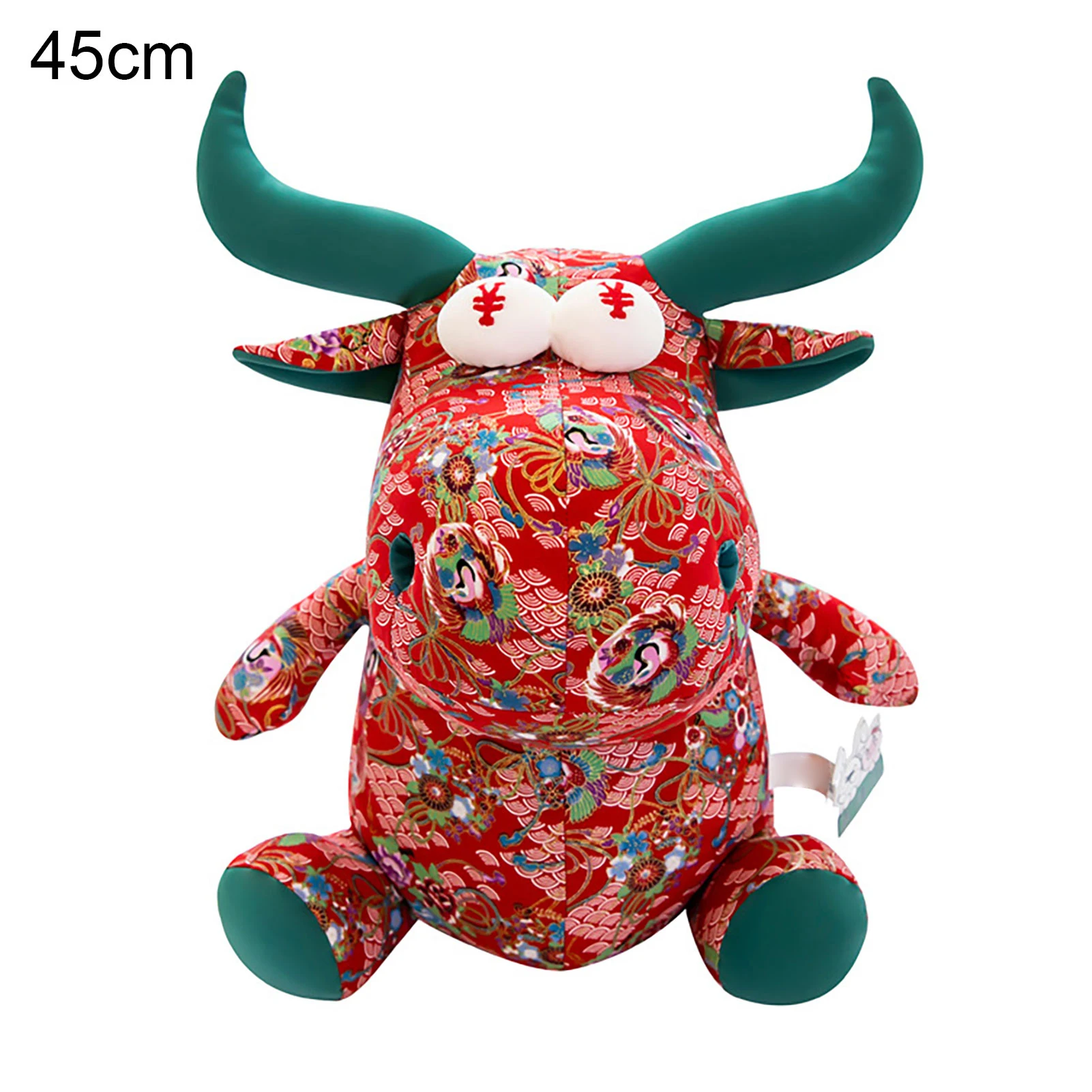 

2021 Ox Year Mascot Cattle Shape Plush Stuffed Doll Toy Home Party Decoration Kids Educational Toys for Children Gifts