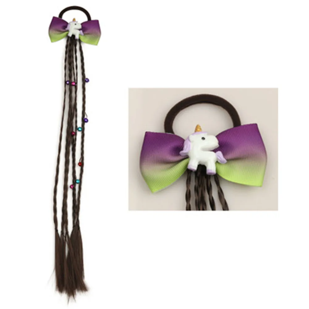 Эластичная повязка для волос с единорогом девочек богемная плетеная детей