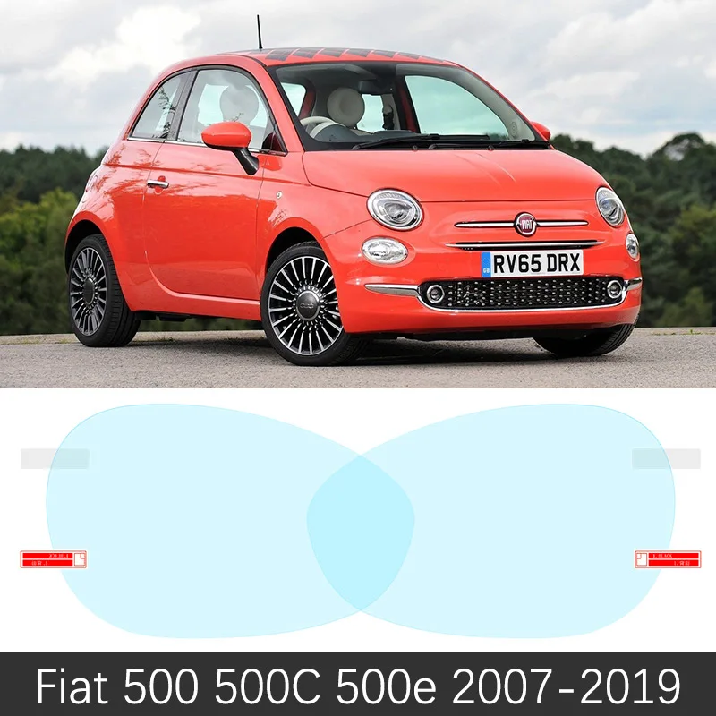 Для Fiat 500 500C 500e Abarth 2007~ полное покрытие Зеркало заднего вида непромокаемые Анти-противотуманная пленка аксессуары 2008 2013 - Название цвета: Fiat 500 500C 500e