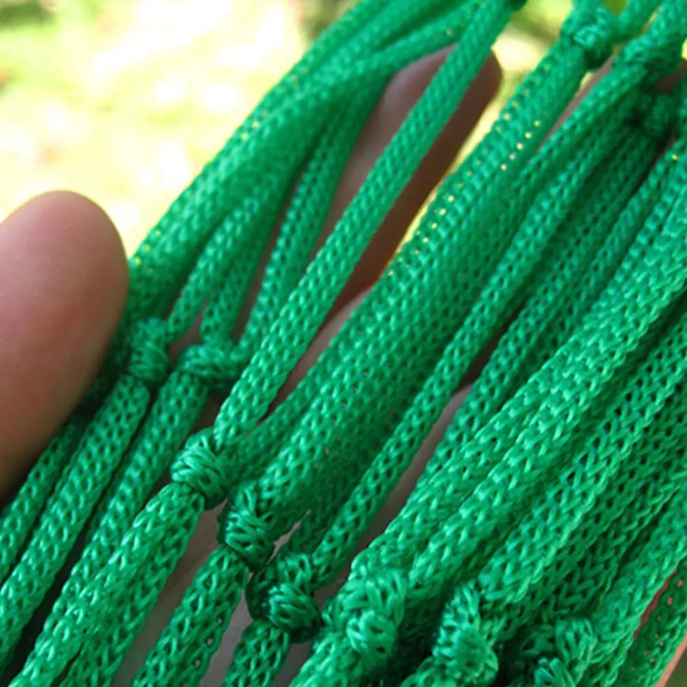 

9-strand Nylon Rope Hammock 240cm x 80cm Can Bear 100 Mesh Camping Leisure Outdoor Travel Camping Equipment Hammock Kg Port H9P2