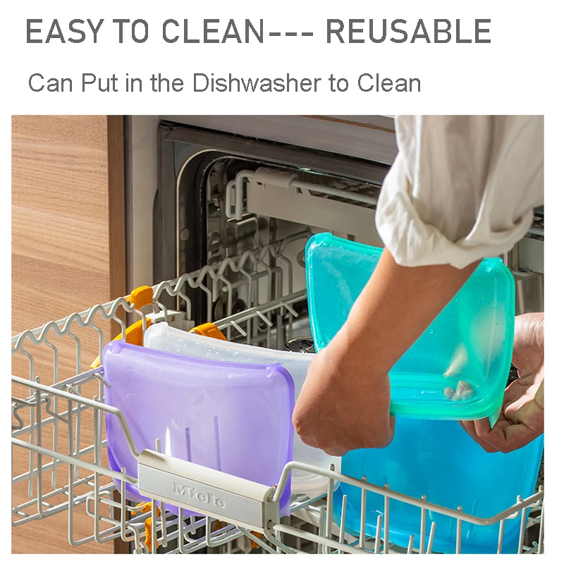 Силиконовый Пакет для хранения пищевых продуктов многоразовые контейнеры