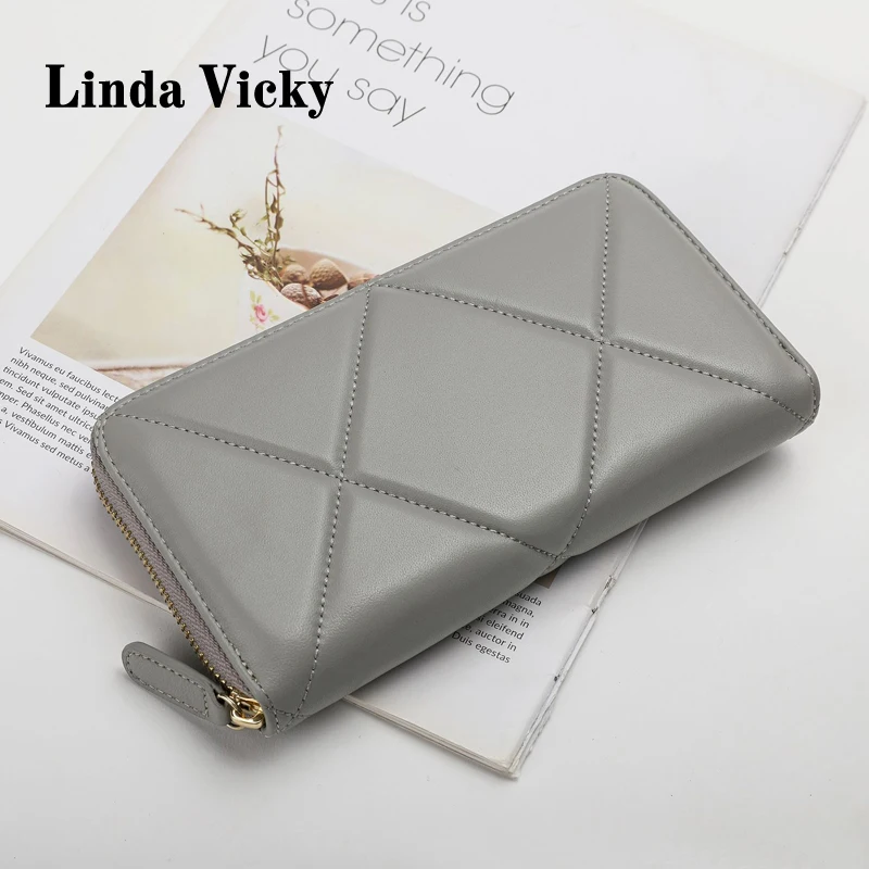 

Women Soft Sheepskin Wallet 2021 Luxury Classic Clutch Bag Korea Phone Bags High Quality Genuine Leather Purse Bag Female bag