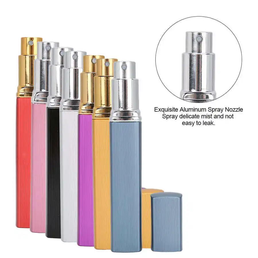 

7pcs x 12ml Refillable Perfume Spray Bottle Atomizers Empty Liquid Dispensing Spray Aluminum Bottles Refillable Perfume Bottle