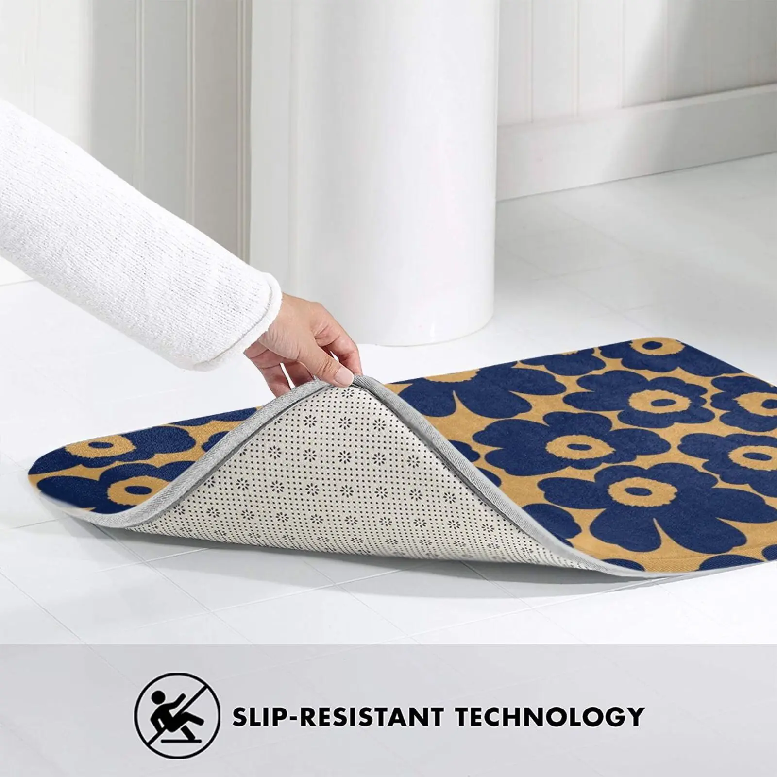 

Floral Design Carpet Mat Rug Cushion Soft Lokki White Scandinavian Scandi Sweden Swedish Norway