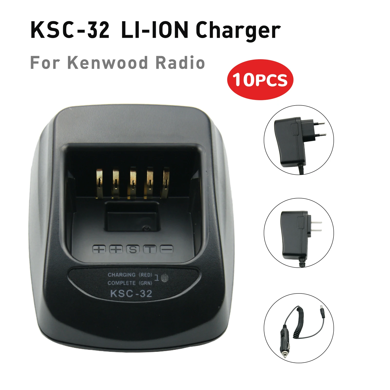 10X Walkie Talkie KSC-32 Charger for Kenwood Radio KNB-32N KNB-33 KNB-33L KNB-33Li Two Way Radio Battery