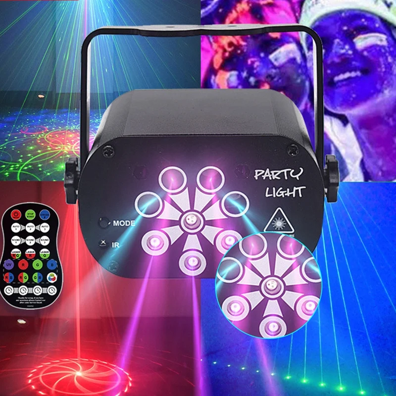 

Mini 8 Hole 120 Pattern Starry Sky Projection Lamp Ktv Disco Bar Home Colorful Atmosphere Strobe Light