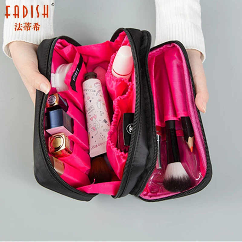 

Fadish Cosmetic Bags Makeup Bag Women Travel Organizer Professional Storage Brush Necessaries Make Up Case Beauty Toiletry Bag