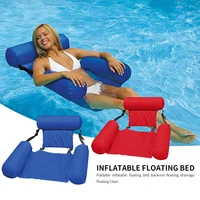 summer inflatable chair foldable floating row pvc swimming pool water hammock air mattresses bed beach water sport lounger chair