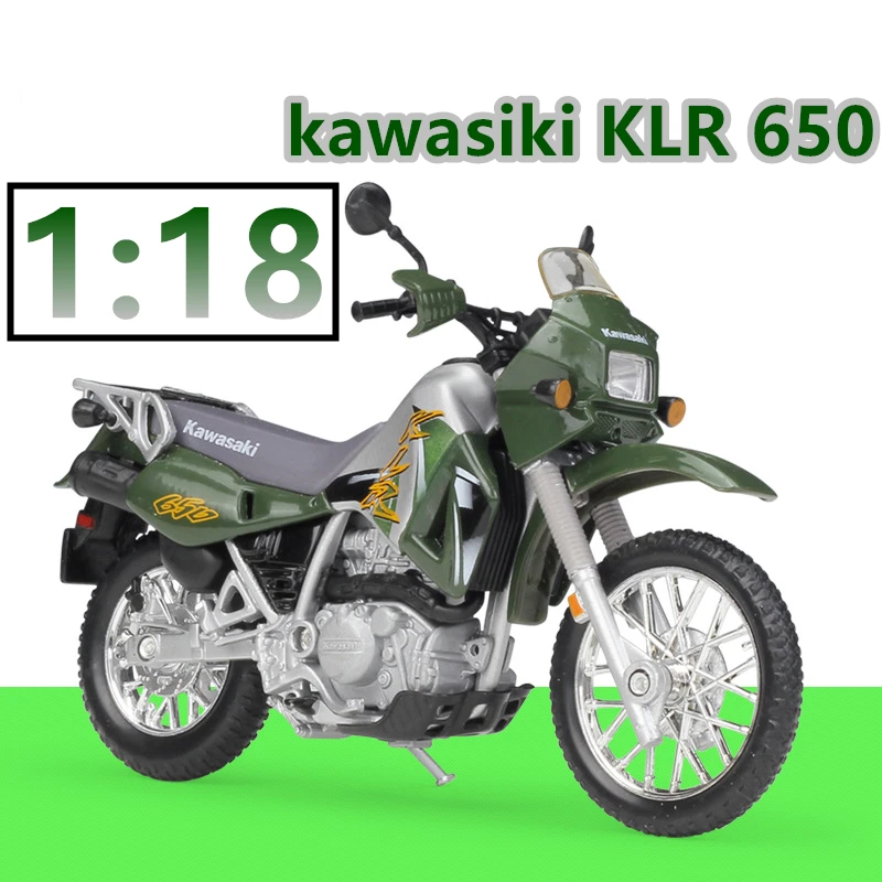 Модель мотоцикла WELLY 1:18 Kawasaki KLR 650 из сплава под давлением игрушка для детей
