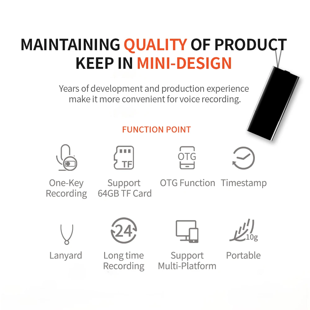 Миниатюрный цифровой магнитофон с интерфейсом USB