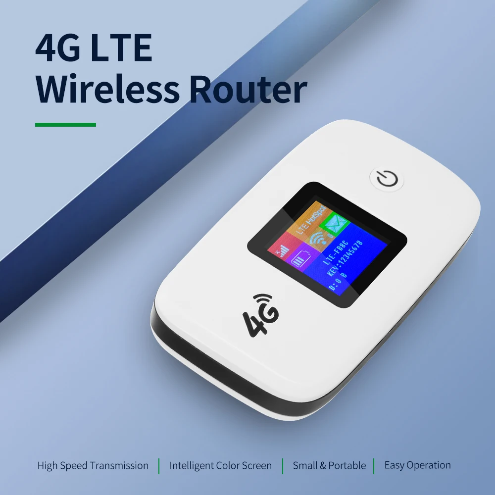 

Беспроводной роутер 4G LTE, портативный wi-fi роутер со слотом для SIM-карты SD, цветной экран 1,44 дюйма TFT, поддержка Cat 4 DL150Mbps/UL50Mbps